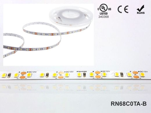 LED стрічка RISHANG 120-2835-12V-IP65 8,6W 562Lm 2700K 5м (RN68C0TA-B-SW)