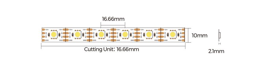 LED лента Smart SPI COLORS 60-5050-12V-IP20 3000K 8.4W 5м (DS560-12V-10mm-WW)