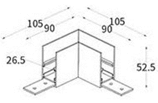 Соединение ALUMLED угловое 90&deg; для ALMG-TRN (ALMG-ZM TRN 90 WH)