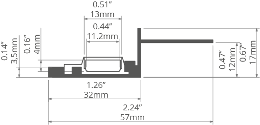 LED-профиль KLUS NISA-KRA, 2 метра