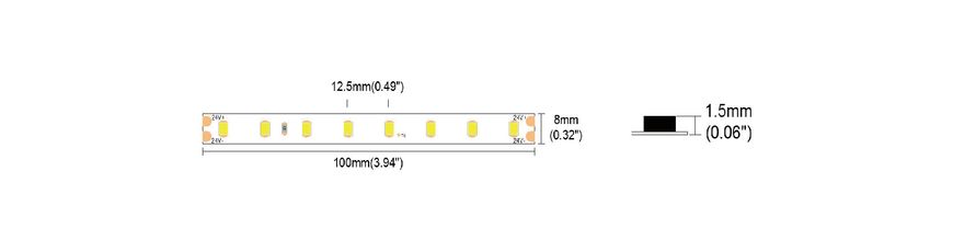 LED стрічка COLORS 80-2835-24V-IP20 6.6W 1035Lm 3000K 5м (DR880-24V-8mm-WW)