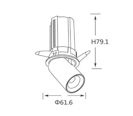 Точковий світильник ALUMLED LED CREE 7W 3000K 36&deg; 560LM RA90 (AL-V324 7W 3K WH)