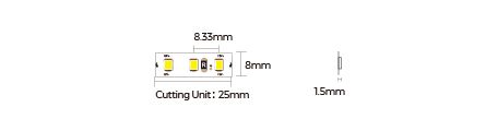 LED лента COLORS 120-2835-12V-IP33 9,6W 960Lm 3000K 5м (DJ120-12V-8mm-WW)