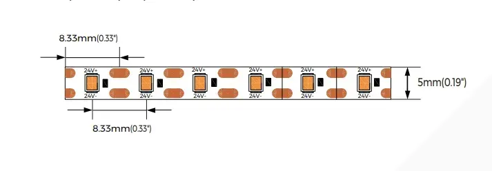 LED стрічка COLORS 120-2835-24V-IP20 9.6W 1305Lm 3000K 5м (C8120-24V-5mm-WW)