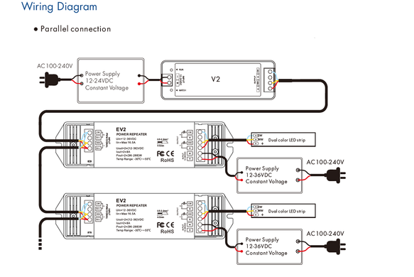 LED-повторитель DEYA 12-36VDC, 8A*2CH (EV2)