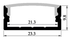 LED-профиль накладной широкий, 2 метра (ЛП23_2)