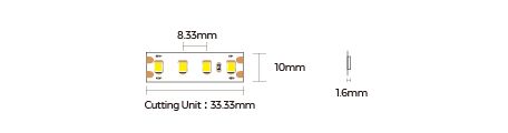 LED лента COLORS 120-2835-48V-IP20 8.8W 950Lm 3000K 5м (D8120-48V-10mm-WW)