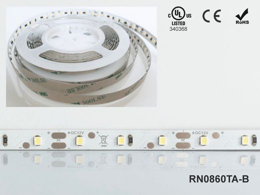 LED лента RISHANG 60-2835-12V-IP20 5,5W 530Lm 4000K 5м (RN0860TA-B-NW)