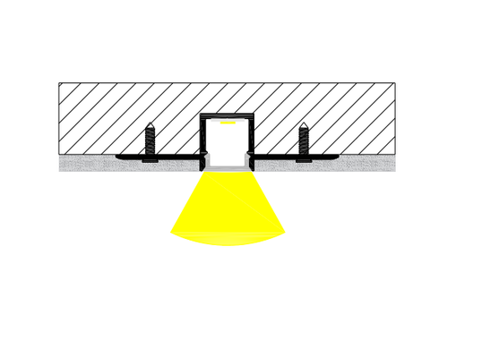 LED-профіль MLG під шпаклівку LD5414 з розсіювачем, 2 метра