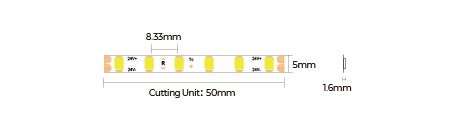 LED лента COLORS 120-2835-24V-IP20 8.4W 800Lm 4000K 5м (D8120-24V-5mm)