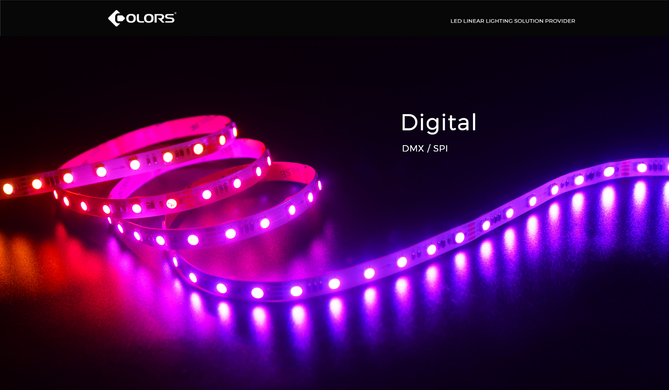 LED лента COLORS 60-5050-12V-IP20 8.4W SMART RGB-SPI 5м (DS560RGB-12V-10mm)