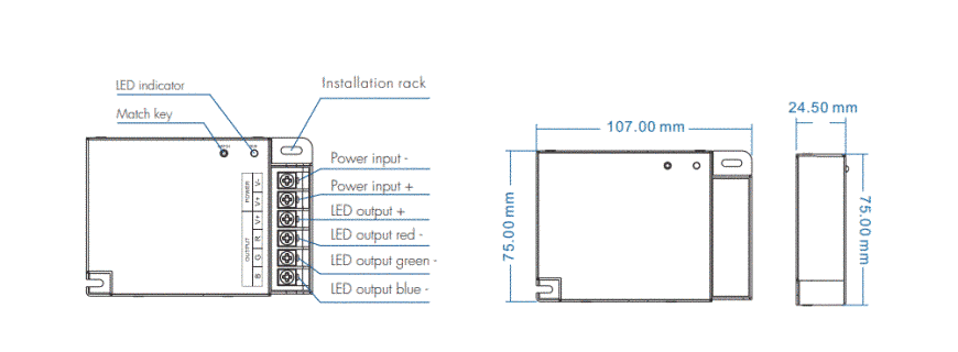 LED-контролер DEYA 12-36VDC, 10A*3CH (V3-X)