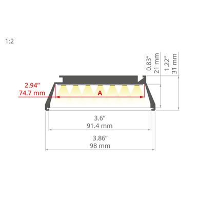 LED-профиль KLUS OMODO-100, 2 метр (KLUS_A18058A_2)