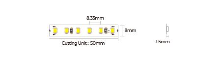 LED стрічка COLORS 120-2835-24V-IP20 9.6W 1000Lm 6000K 5м (DJ120-24V-8mm-W)