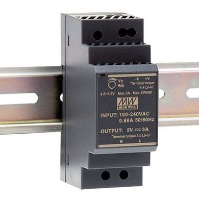 Блок живлення Mean Well на DIN-рейку 24W 12V IP20 (HDR-30-12)