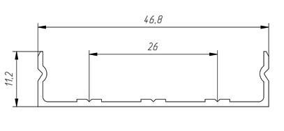 LED-профіль ЛНБ50, 2 метра (ЛНБ50_2)
