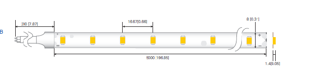 LED лента RISHANG 60-2835-24V-IP20 6W 510Lm 3000K 5м (RD0860TC-B-WW)