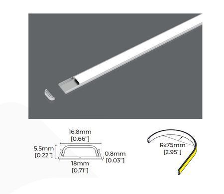 LED-профиль COLORS гибкий, 2.5 метра (BS1805_2,5)