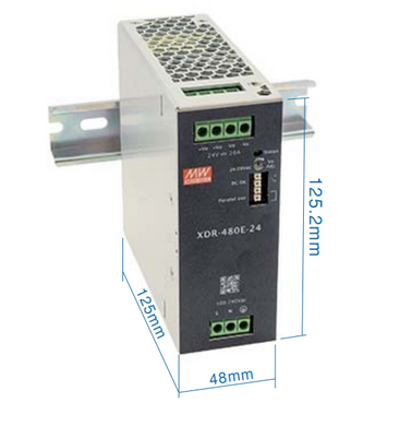 Блок питания Mean Well на DIN-рейку 480W DC24V 20A (XDR-480E-24)