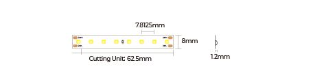 LED стрічка COLORS Chip-24V-IP20 8.8W 980Lm 3000K 5м (FD128-24v-8mm-WW)
