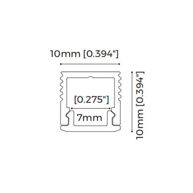 LED-профиль накладной, 2.5 метра (LS1010)