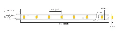 LED стрічка RISHANG 60-2835-12V-IP20 6W 505Lm 3000K 50м (RD0860TA-B-WW)
