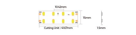 LED стрічка COLORS 192-2835-24V-IP20 18.9W 2855Lm 3500K 5м (D8192-24V-15mm-PW)