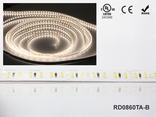 LED лента RISHANG 60-2835-12V-IP20 6W 550Lm 4000K 50м (RD0860TA-B-NW)