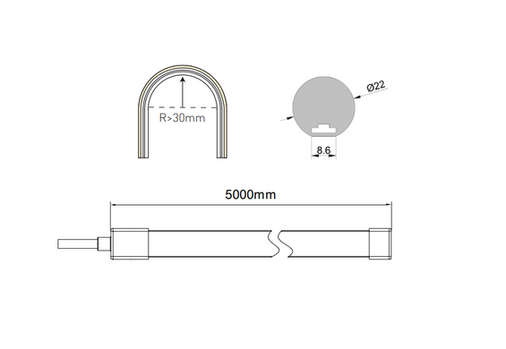 LED-профіль ALUMLED силіконовий IP65 (LN22214), 5м