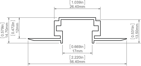 LED-профиль KLUS TPK-4, 1 метр