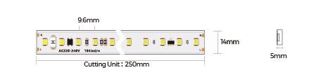 LED стрічка COLORS 104-2835-220V-IP65 10.6W 1060Lm 4000K 50м (H8104-230V-12mm-NW)