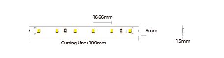 LED стрічка COLORS 60-2835-24V-IP20 4,4W 480Lm 3000K 5м (DJ60-24V-8mm-WW)