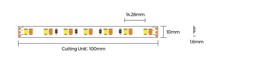 LED стрічка COLORS 140-2835-24V-IP33 17.1W 1710Lm 2700/6000K 5м (D8140SWW-24V-10mm)