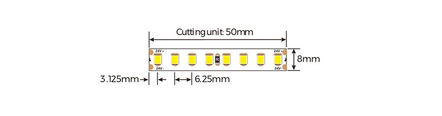 LED стрічка COLORS 160-2835-24V-IP20 13W 2000Lm 6000K 5м (DR8160-24V-10mm-W)