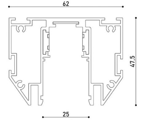 Магнитный трек для натяжного потолка ALUMLED (ALMG-SNP 3M BK), 3м