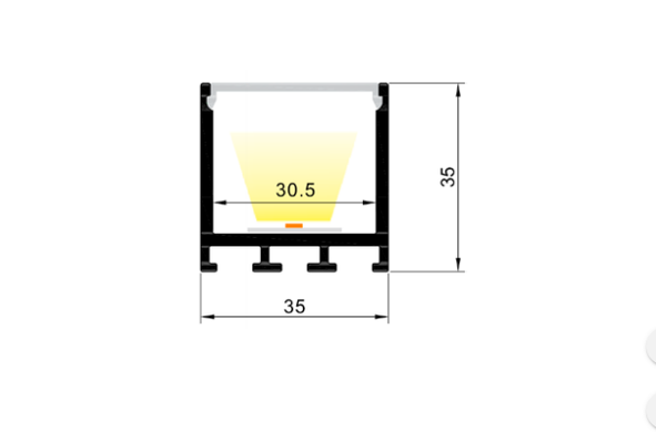 LED-профиль MLG подвесной LP35351F с рассеивателем, 2 метра