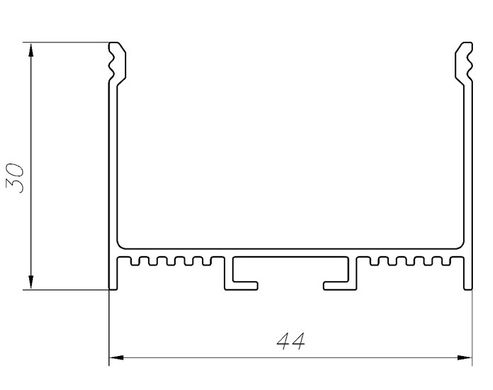 LED-профиль подвесной/накладной, 2 метра (ЛС44_2)