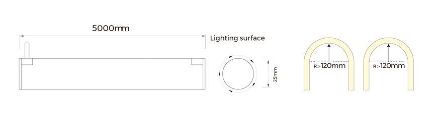 Гнучкий неон COLORS 24V IP65 10W Green 5м (NNR25-G)