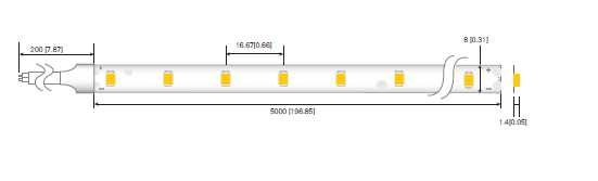 LED стрічка RISHANG 60-2835-12V-IP20 4.8W Yellow 5м (RD0860TA-B-Y)