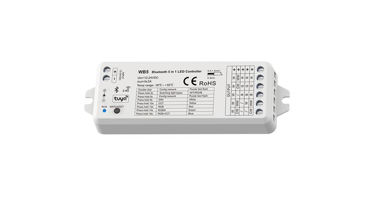 LED-контроллер DEYA 12-24VDC, 3A*5CH (WB5)