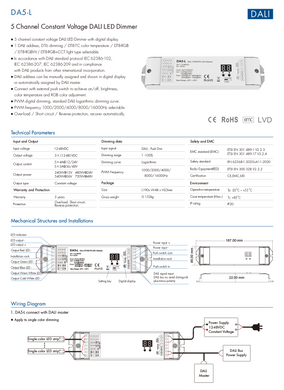 LED-димер DEYA 12-48VDC, 4A*5CH DT6/DT8 (DA5-L)