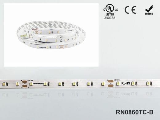 LED лента RISHANG 60-2835-24V-IP33 5,5W 463Lm 3000K 5м (RN0860TC-B-WW)