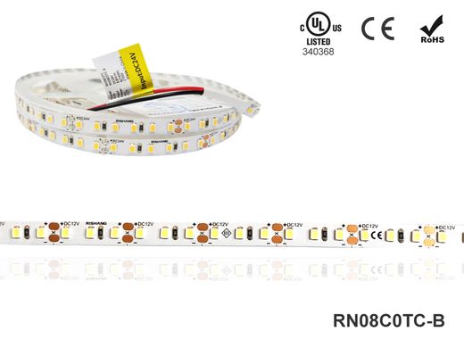 LED лента RISHANG 120-2835-24V-IP20 8,6W 818Lm 3000K 5м (RN08C0TC-B-WW)