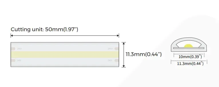 Термостійка LED стрічка COLORS COB-24V-IP65 5W 380Lm 2700K 5м (DF5-24V-10mm-SW)