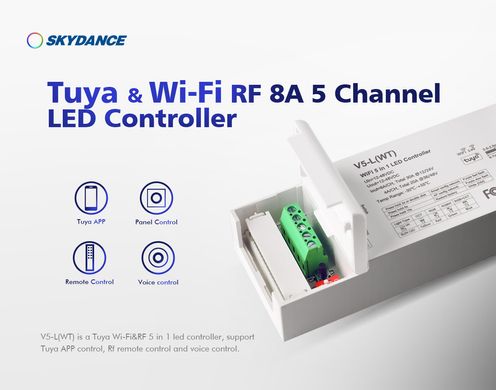 LED-контроллер DEYA V5-L(WT) 12-48VDC, 6A*5CH, PUSH-DIM