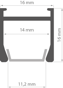 LED-профіль KLUS PDS-H, 2 метр (KLUS_A09204A_2)
