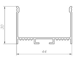LED-профиль подвесной/накладной, 3 метра (ЛС44_3)