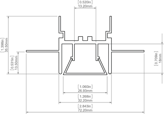 LED-профіль KLUS для натяжних стель FOLED, 3 метри (KLUS_A08332V1N_3)