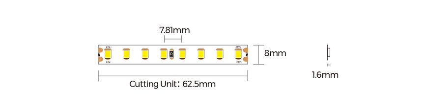 LED стрічка COLORS 128-2835-24V-IP33 8.7W 1090Lm 3000K 5м (D8128-24V-8mm-WW9)
