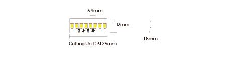 LED стрічка COLORS 256-2835-24V-IP20 34W 4800Lm 4000K 2.5м (DS8256-24V-12mm-NW)